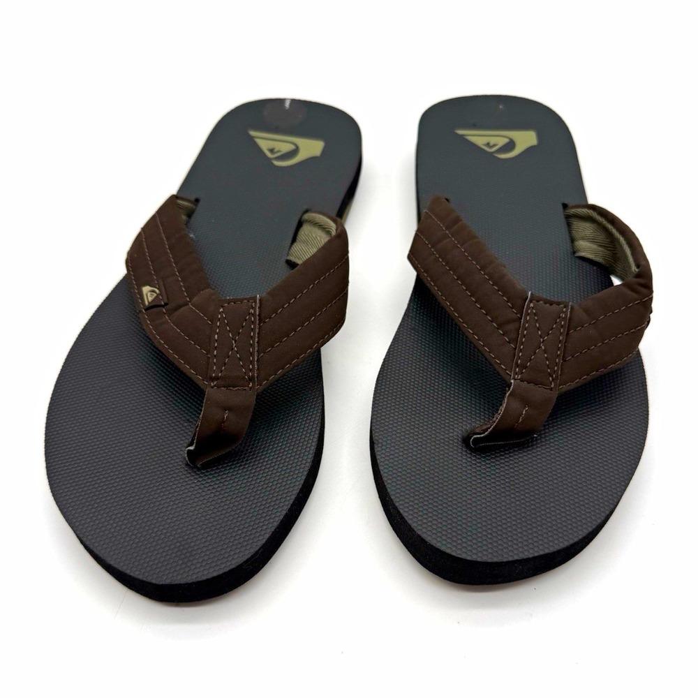 Quiksilver Quilted Men's Flip Flop Sandals US 11 Brown/Black AQYL100826